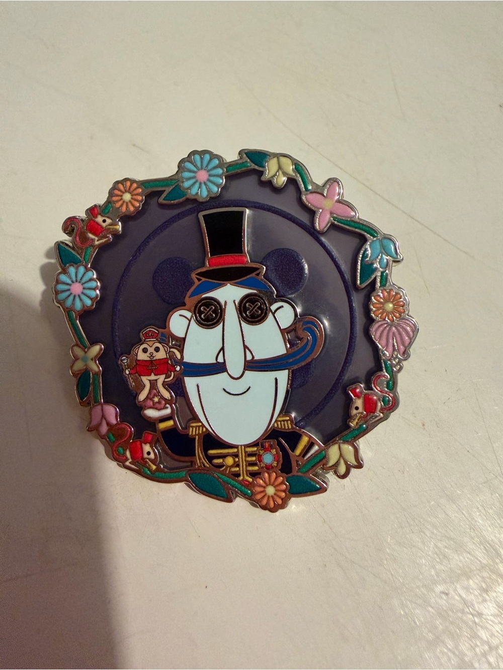 Purple Floral Character Enamel Pin - Kids Accessory Coralina character